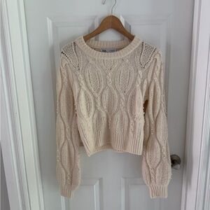 Zara knit pearl knitwear sweater size small